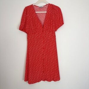 & Other Stories Viscose Ditzy Floral Button Mini Dress Small